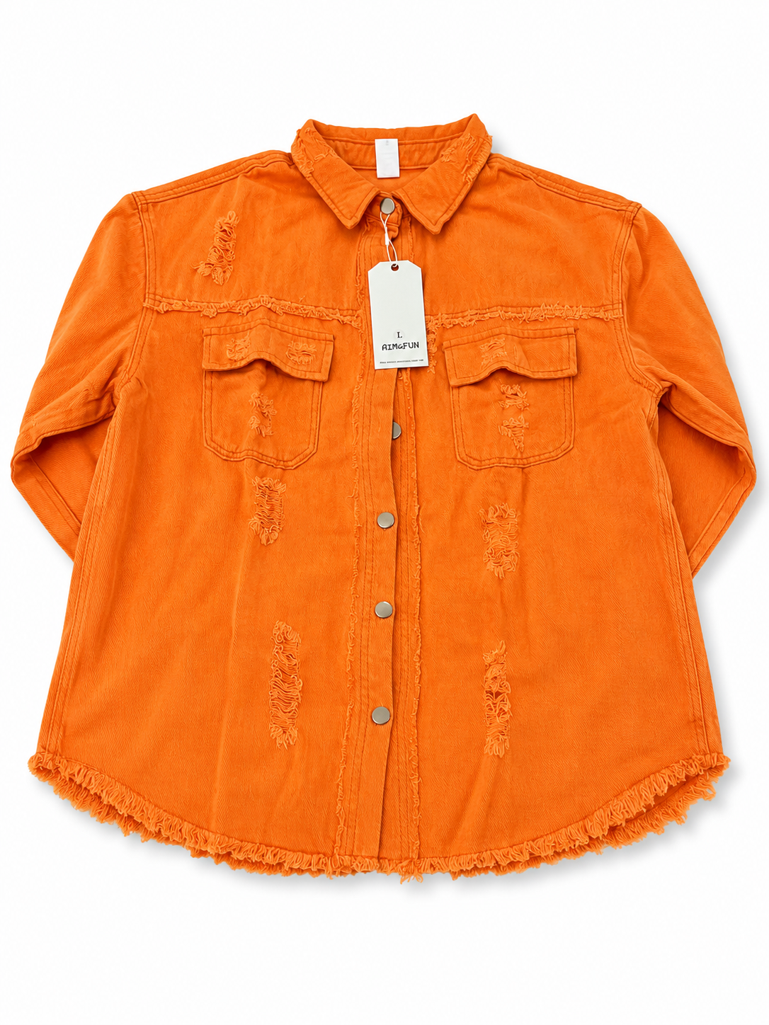 Veste en denim orange - manches longues Large